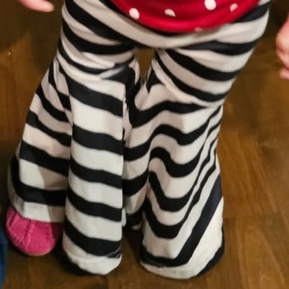 18-24m Flare Bell Bottom Pants Black White Stripe Marie Nicole